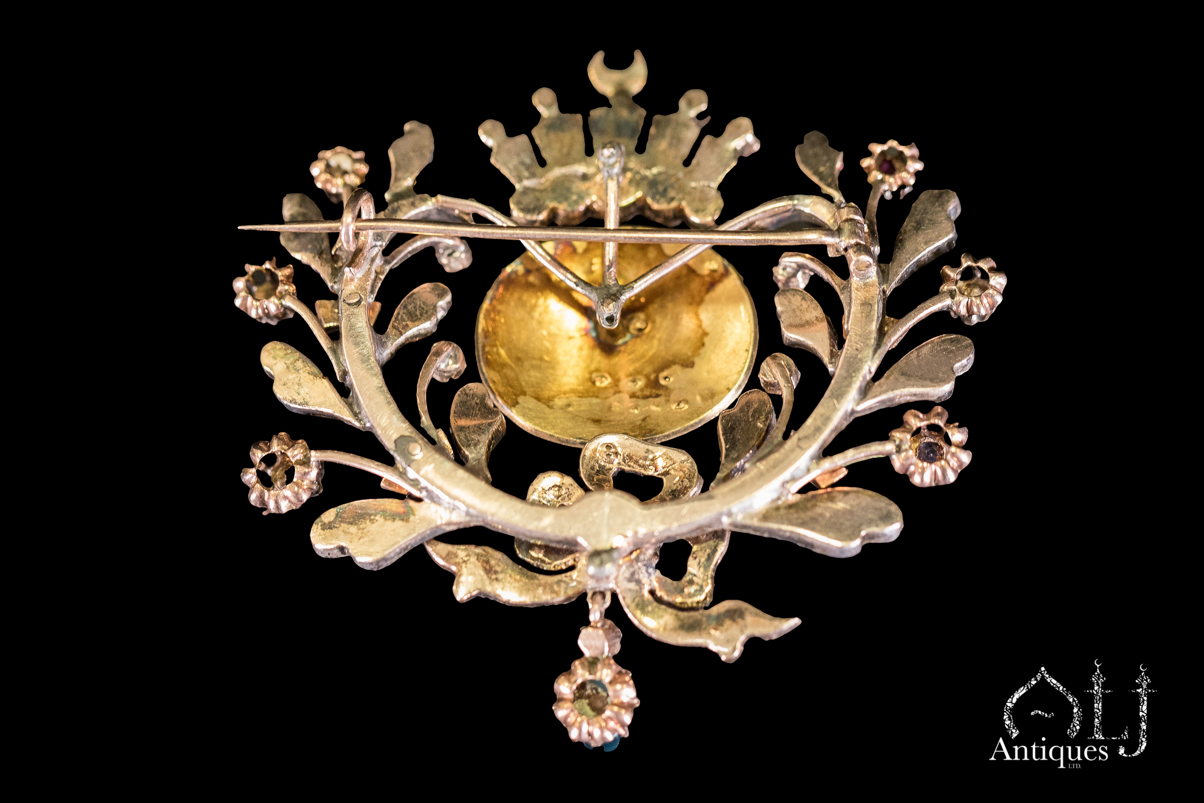 Ottoman Jewellery, A Rare Ottoman Gold With Silver GemSet Broach