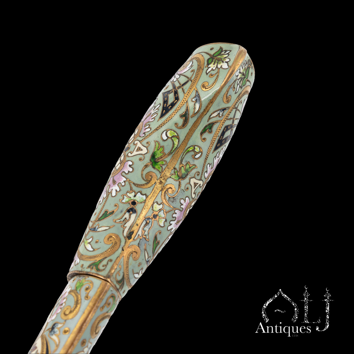 A Rare Ottoman Gilt Tombac and Polychrome Enamel Knife (Bıçak) with Rococo Floral Decoration, the Ottoman Empire, Turkey, circa 1780–1820 - Image 10