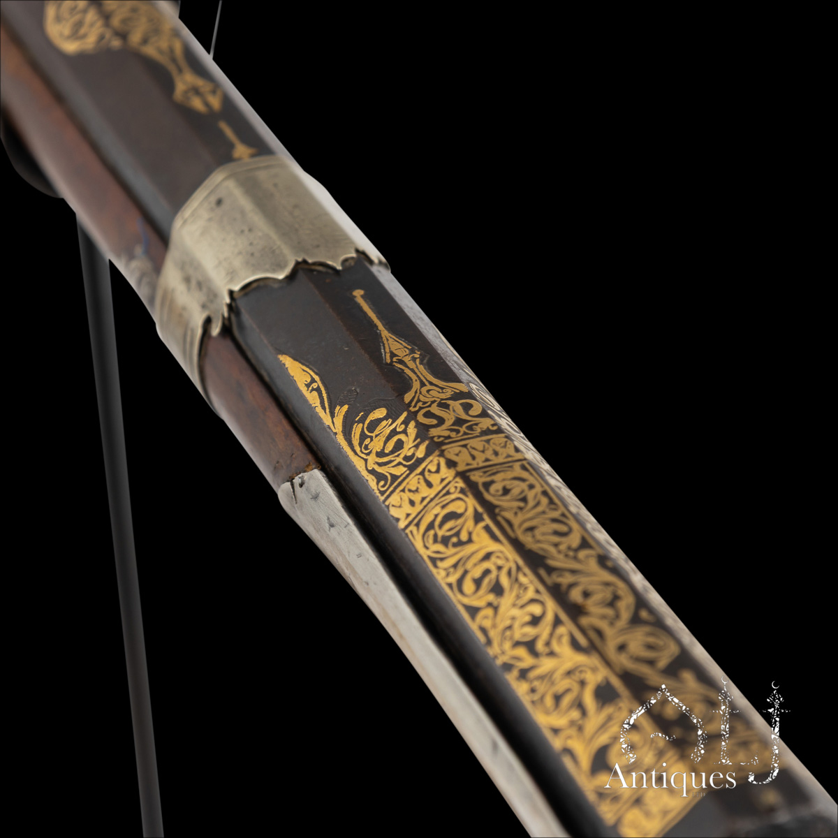 Rare Ottoman Miquelet-Lock Carbine (Short Tüfek) with Raised Gold Damascened Steel and Silver-Inlaid Stock Ottoman Empire, Balkan Provinces, circa 1800 - Image 11