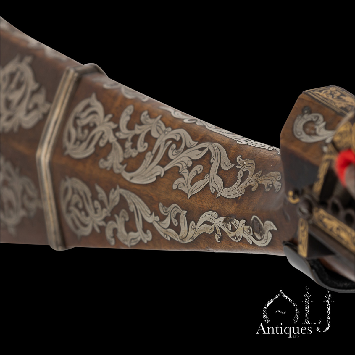 Rare Ottoman Miquelet-Lock Carbine (Short Tüfek) with Raised Gold Damascened Steel and Silver-Inlaid Stock Ottoman Empire, Balkan Provinces, circa 1800 - Image 18