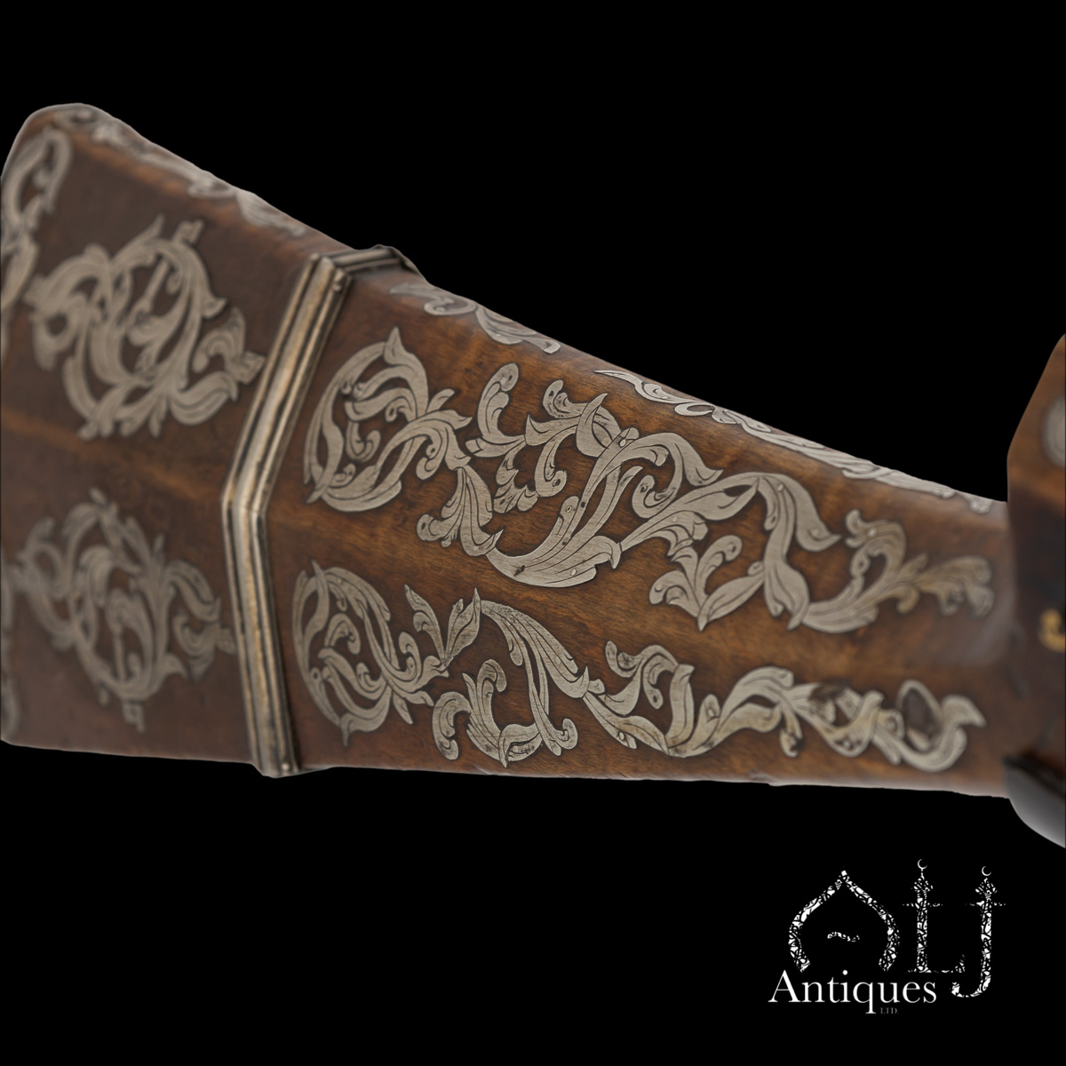 Rare Ottoman Miquelet-Lock Carbine (Short Tüfek) with Raised Gold Damascened Steel and Silver-Inlaid Stock Ottoman Empire, Balkan Provinces, circa 1800 - Image 17