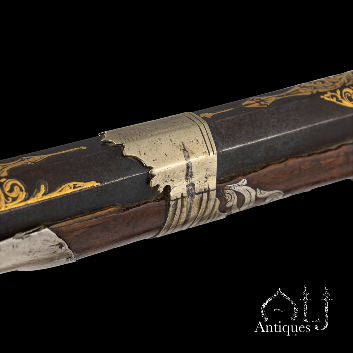 Rare Ottoman Miquelet-Lock Carbine (Short Tüfek) with Raised Gold Damascened Steel and Silver-Inlaid Stock Ottoman Empire, Balkan Provinces, circa 1800 - Image 13