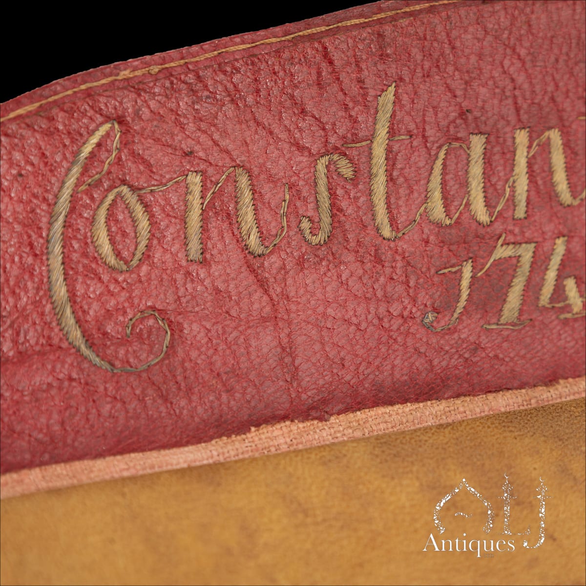An Exceptional Ottoman Gold, Silver and Polychrome Silk Embroidered Morocco Leather Letter and Document Wallet (Brieftasche), Inscribed "Constantinople 1742" and "Thomas Hewett" Constantinople (Istanbul), Ottoman Empire, Dated 1742 - Image 8