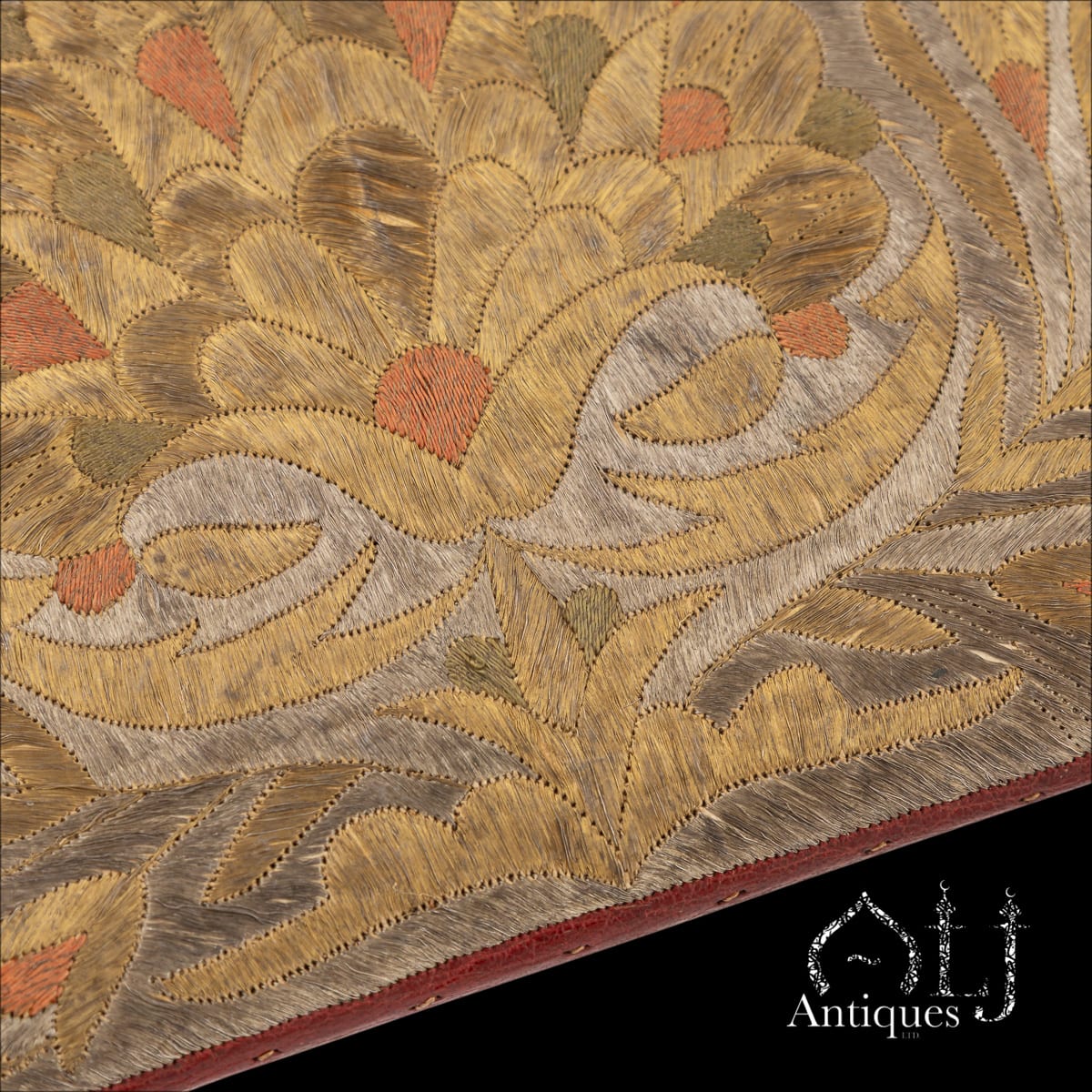 An Exceptional Ottoman Gold, Silver and Polychrome Silk Embroidered Morocco Leather Letter and Document Wallet (Brieftasche), Inscribed "Constantinople 1742" and "Thomas Hewett" Constantinople (Istanbul), Ottoman Empire, Dated 1742 - Image 17