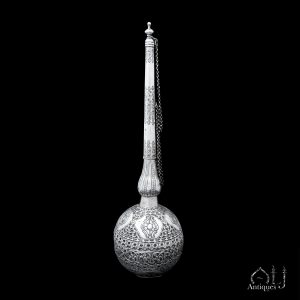 An Algerian Silver-Mounted Large Gunpowder Flask, Powder Bottle or Baroudière (بارودية), Marked Fajara (فجرة), Regency of Algiers During the Ottoman Period, Circa 1800–1815 AD.